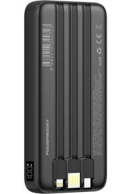 POWERBOOST PRIME 130B 10000mAh 22.5W Dahili Kablolu LCD Siyah Taşınabilir Şarj Cihazı Powerbank